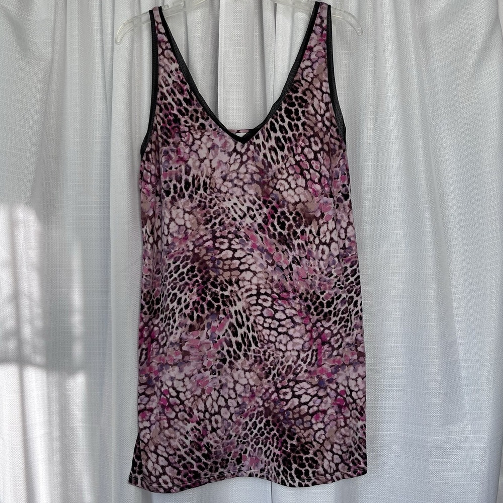 Joyspun Pink Leopard Print Patterned Nightgown women's size L